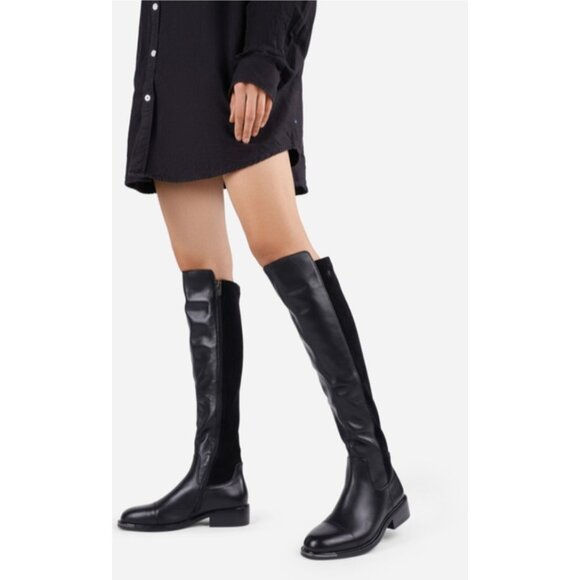 Frye Molly Gore Tall Boots Black Leather Riding Equestrian Style Sz 8B - Picture 1 of 14